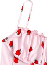 SweatyRocks Women's Ruched Frill Trim Spaghetti Strap Crop Cami Tank Tops Camisole - Image 4